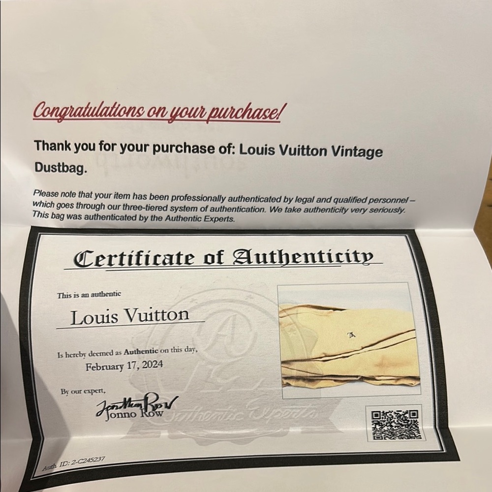 Louis Vuitton Tan Dust bag with COA , Salvatore Ferragamo and Tory Burch DB - Picture 11 of 14